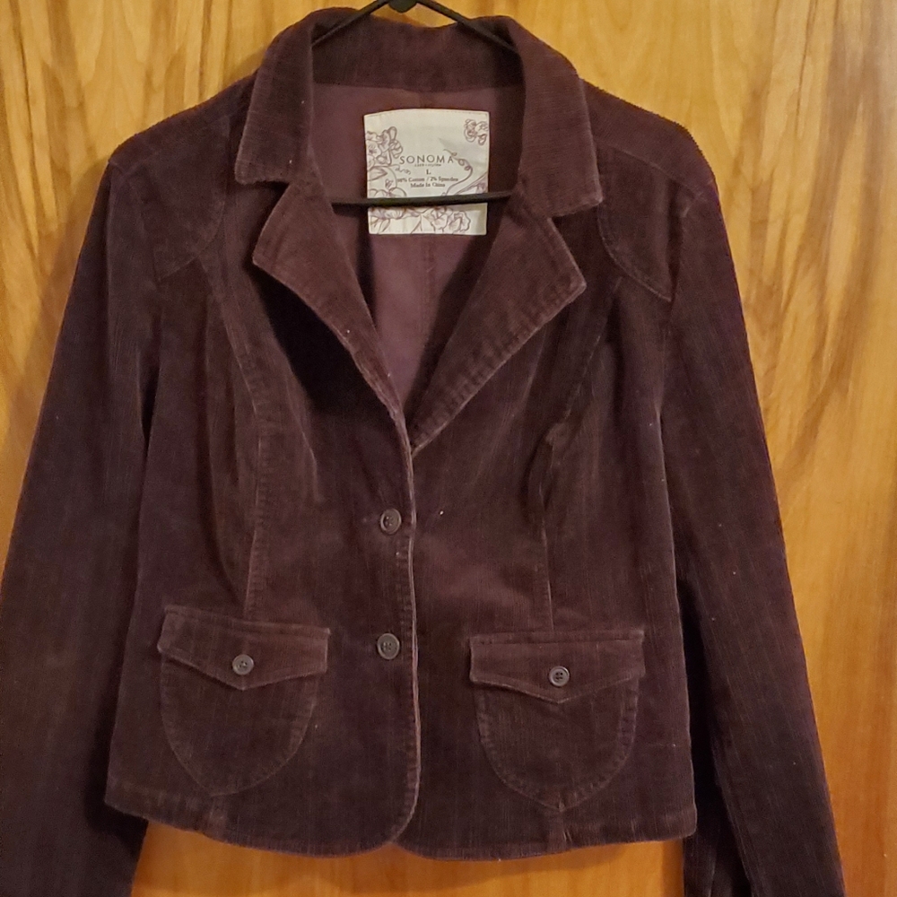 Sonoma Women's Corduroy Blazer Deep Purple Size L